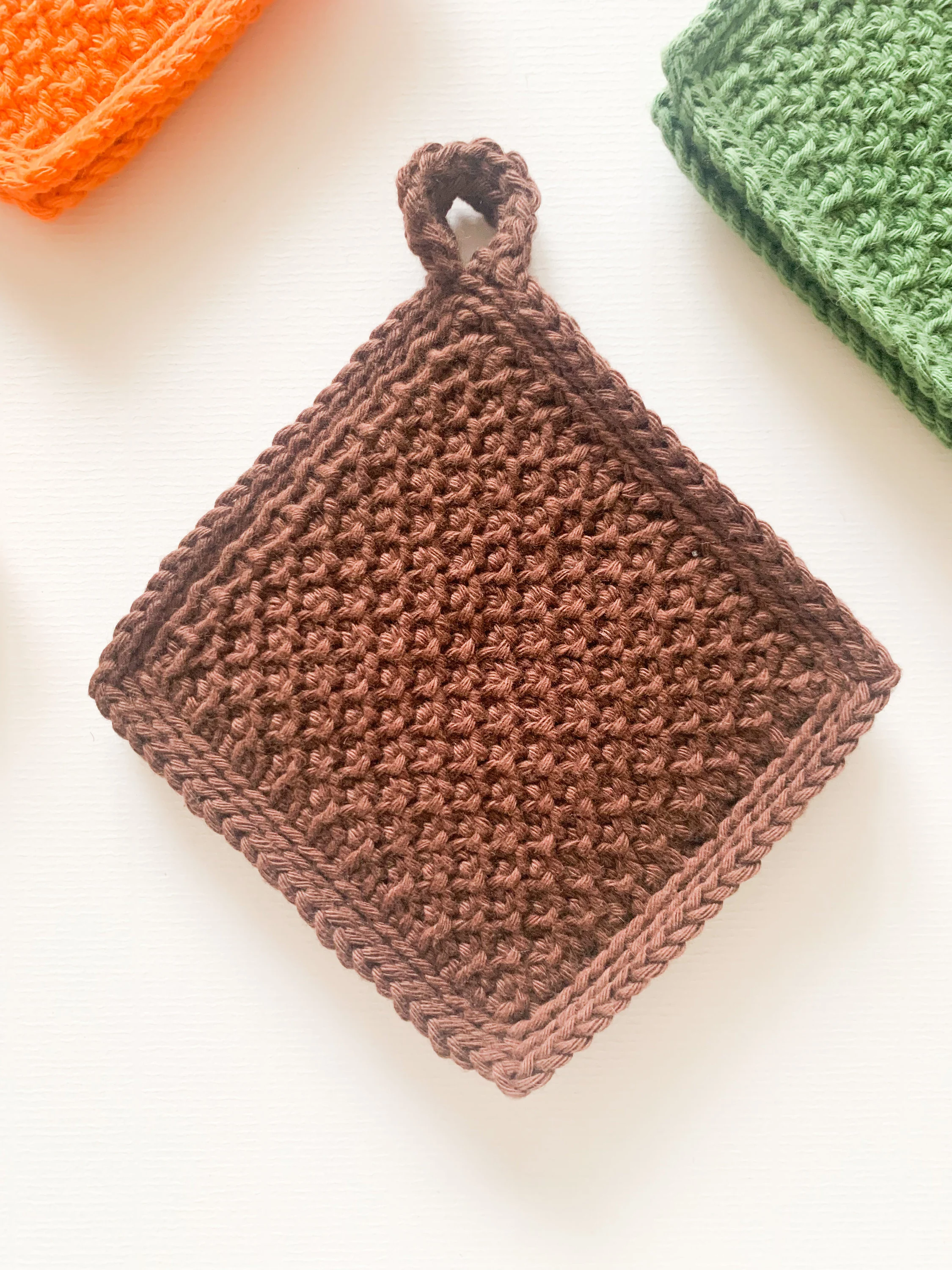 Lot de 2 maniques/dessous de plat (chocolat)