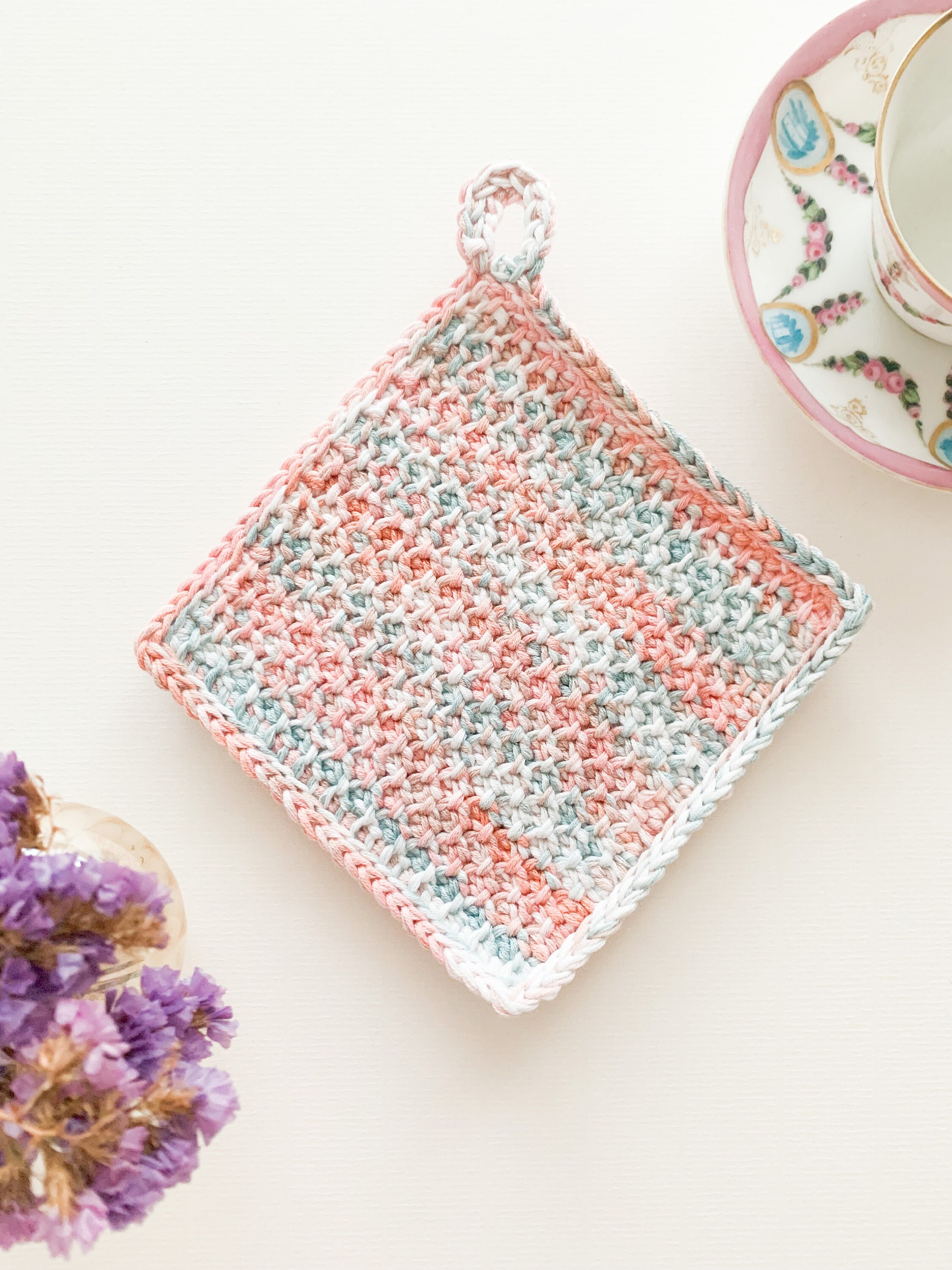 Lot de 2 maniques/dessous de plat en crochet